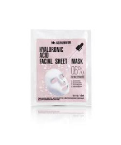 Тканинна маска з високомолекулярною гіалуроновою кислотою Hyaluronic acid Facial Sheet Mask 0,6% Mr.SCRUBBER