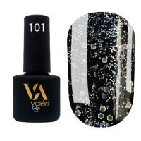 Гель-лак VALERI Color №101 чорний з блискітками 6 ml