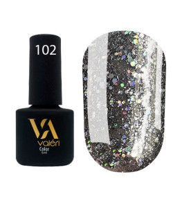 Гель-лак VALERI Color №102 сірий з блискітками 6 ml