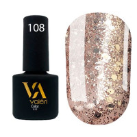 Гель-лак VALERI Color №108 блискітки мідні 6 ml