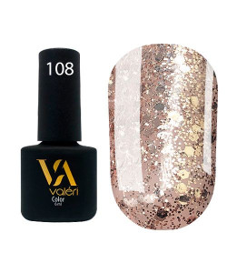 Гель-лак VALERI Color №108 блискітки мідні 6 ml