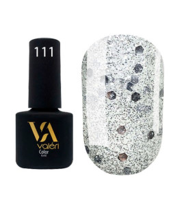Гель-лак VALERI Color №111 блискітки срібні 6 ml