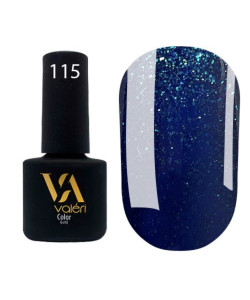 Гель-лак VALERI Color №115 темний синій з блискітками 6 ml