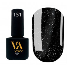 Гель-лак VALERI Color №151 чорний з блискітками 6 ml