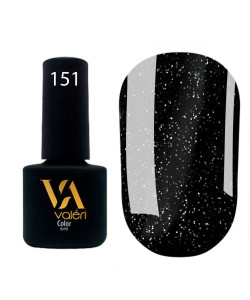 Гель-лак VALERI Color №151 чорний з блискітками 6 ml