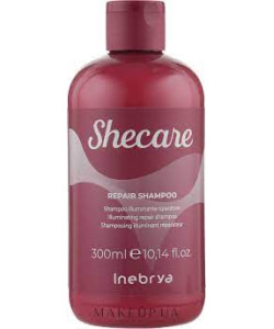Шампунь відновлюючий Inebrya Shecare repair shampoo для сухого та пошкодженого волосся, 300 мл