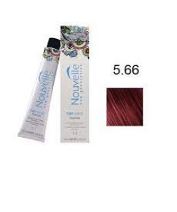 Фарба для волосся Nouvelle Hair Color 5.66 яскравий світло-червоний коричневий, 100 мл