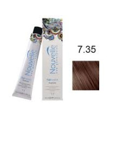 Фарба для волосся Nouvelle Hair Color 7.35 середньо-золотистий русявий червоного дерева, 100 мл