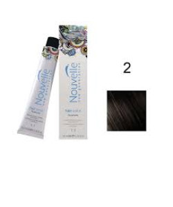 Фарба для волосся Nouvelle Hair Color 2 дуже темно-коричнева, 100 мл