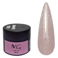 Гель для нарощування MG Shine Gel №02 (пудровий рожевий, світловідбивний), 15 мл