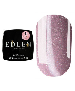 Гель для нігтів Edlen Builder gel Flash 01 (пастельно-рожевий, світловідбиваючий), 15 мл