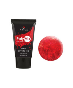 Полігель з шимером ATICA Polymix Love to Red, 30 г