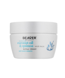Зволожуюча маска для сухого волосся з кокосовим маслом – Beaver Professional Coconut Oil & Quinoa Mask, 250 мл