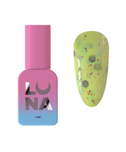 Камуфлююча база Luna Tutti Frutti Base №14 (жовтий з різнокольоровими вкрапленнями) 13 мл