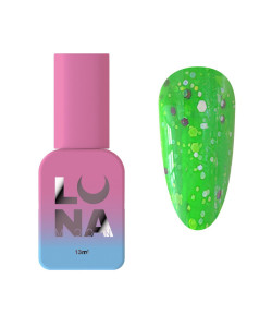 Камуфлююча база Luna Tutti Frutti Base №15 (салатовий з різнокольоровими вкрапленнями) 13 мл