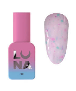 Камуфлююча база Luna Tutti Frutti Base №23 (рожевий з бірюзовими та рожевими вкрапленнями) 13 мл