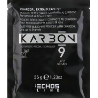 Освітлююча вугільна пудра для знебарвлення волосся до 9 тонів Echosline 9 Charcoal Extra 35 г.