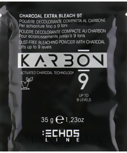 Освітлююча вугільна пудра для знебарвлення волосся до 9 тонів Echosline 9 Charcoal Extra 35 г.