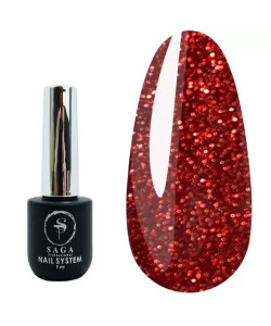 Гель-лак SAGA Fiery Gel №3 червоний світловідбиваючий 9 мл