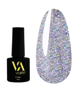 Гель-лак VALERI Color №104 сріблястий з різнокольоровими блискітками 6 ml