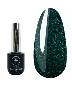 Гель-лак SAGA Fiery Gel №23 смарагдовий світловідбиваючий 9 мл