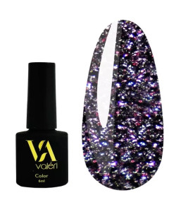 Гель-лак світловідбиваючий VALERI Flash №02 чорно-сріблясто-рожевий 6 ml