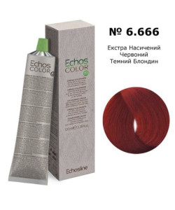 Крем-фарба для волосся ECHOSLINE 6.666 Екстра насичений червоний темний блондин, 100 мл