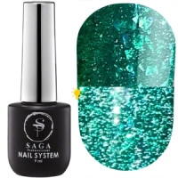 Гель-лак світловідбиваючий поталь яскравий зелений Saga Fiery Gel №36 9 мл