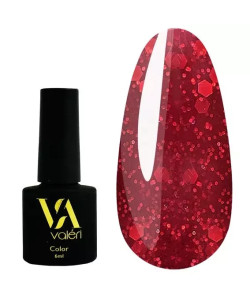 Гель-лак VALERI Color №016 бордовий з блискітками 6 мл VA16