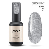 Топ світловідбивний для гель-лаку без липкого шару PNB SHOCK SILVER TOP NO-WIPE 8 мл