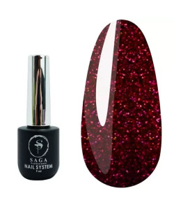 Гель-лак SAGA Fiery Gel №25 червоно-рожевий світловідбиваючий 9 мл