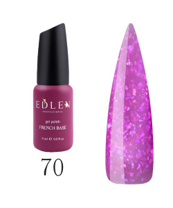 База EDLEN SHIMMER №70 насичений рожевий з блискітками хамелеон 9 мл.