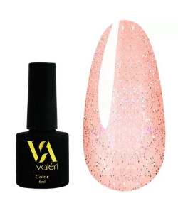 Гель-лак VALERI Color №025 персиковий з блискітками 6 мл VA25
